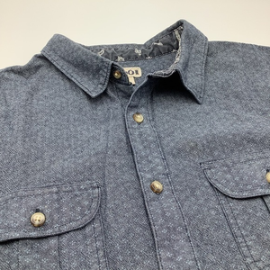 1901 Men’s Short‎ Sleeve Button Up Blue Shirt Size Large